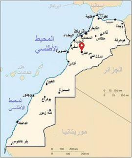 الموقع الجغرافي لمدينة مراكش على خريطة المغرب